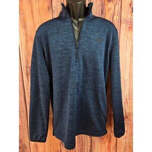 Under Armour Mens Coldgear Loose Fit 1/4 Zip Pullover Medium Navy Blue Heather